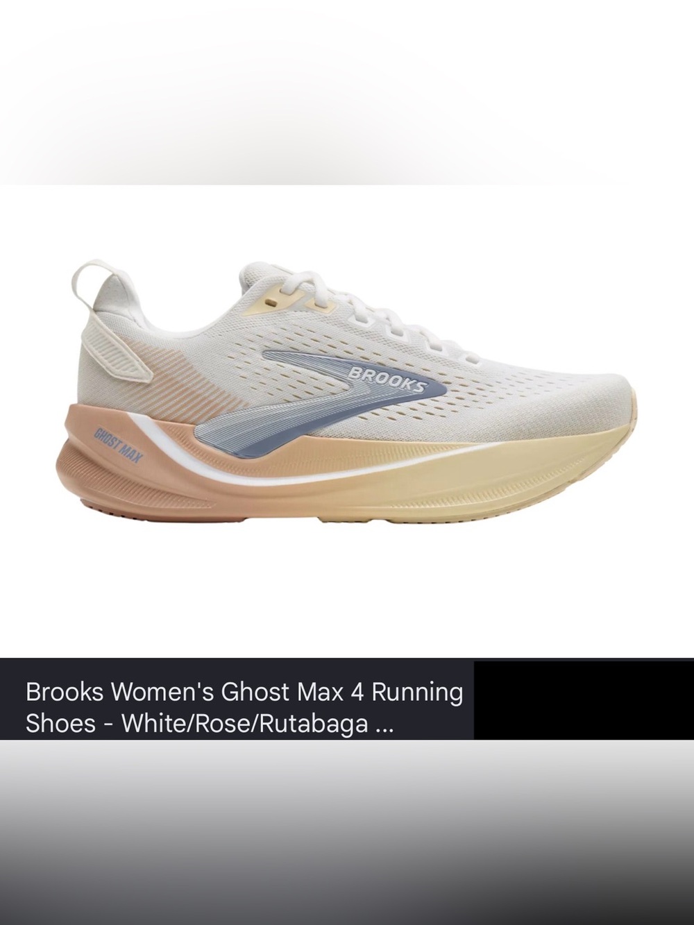 Brooks Women's Ghost Max 4 Running Shoes - White/Rose/Rutabaga, Size: 6.5